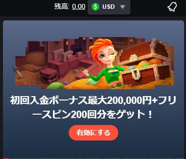 ボンズカジノ ドル通貨追加